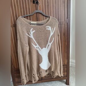 Wildfox White Light Reindeer Sweater